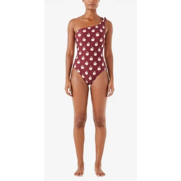 Kate Spade New York  Apple Toss Bunny Tie One Shoulder One-Piece - Picture 2 of 11